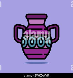 Art illustration symbol icon furniture logo household design sketch hand draw of vase urn Stock Vector