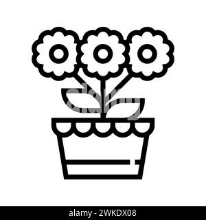 Art illustration symbol icon furniture logo household design sketch hand draw of pot table Stock Vector