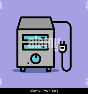 Art illustration symbol icon furniture logo household design sketch hand draw of food microwave Stock Vector