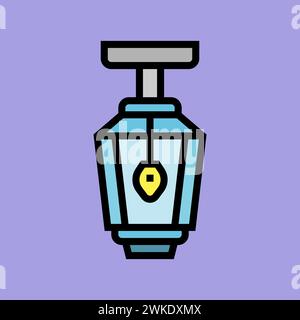 Art illustration symbol icon furniture logo household design sketch hand draw of night lamp Stock Vector