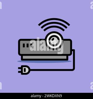 Art illustration symbol icon furniture logo household design sketch hand draw of projector Stock Vector