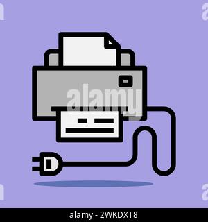 Art illustration symbol icon furniture logo household design sketch hand draw of printer Stock Vector