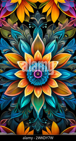 Bloom Floral details: A Tapestry of Hues, a vibrant burst of floral colors. Stock Vector