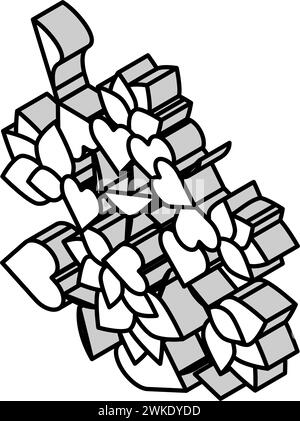 bougainvillea liana isometric icon vector illustration Stock Vector