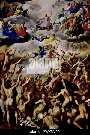 The Last Judgement 1580 by   Jacob de Backer  (circa 1540/1545–1591/1600)The Cathedral of Our Lady - Onze-Lieve-Vrouwekathedraal, ) Antwerp, Belgium, Belgian . ( 1352 construction ended in 1521) Gothic . Stock Photo