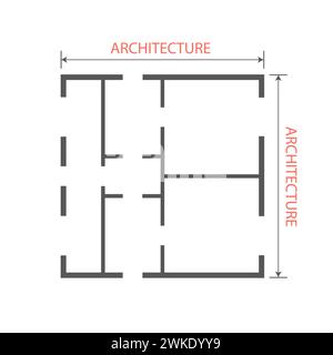 Architectural construction plan .Design and layout of rooms . Engineering House plan project .Vector. Stock Vector