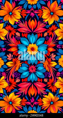 Bloom Floral details: A Tapestry of Hues, a vibrant burst of floral colors. Stock Vector