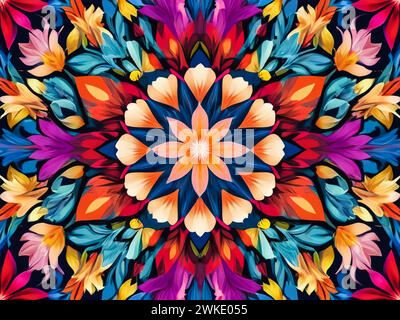 Bloom Floral details: A Tapestry of Hues, a vibrant burst of floral colors. Stock Vector