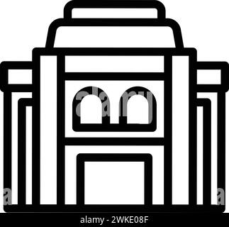 Historical Vienna icon outline vector. Architectural marvels edifice. Cultural Austrian landmarks Stock Vector