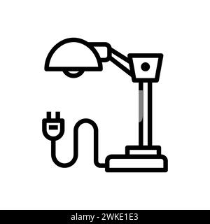 Art illustration symbol icon furniture logo household design sketch hand draw of night lamp Stock Vector