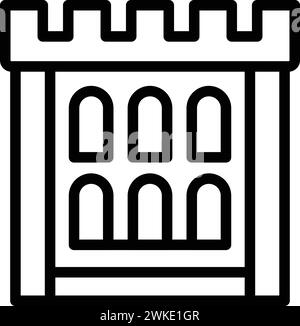 Belvedere house icon outline vector. Vienna palace. Historical heritage building Stock Vector