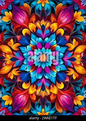 Bloom Floral details: A Tapestry of Hues, a vibrant burst of floral colors. Stock Vector