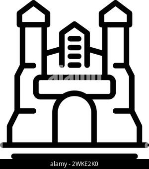 Warsaw famous edifice icon outline vector. Heritage sightseeing Poland country. Palace landmark attraction Stock Vector