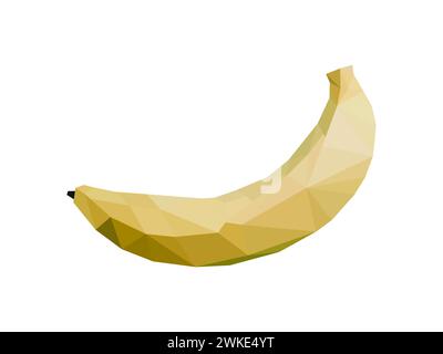 Polygonal fruit. Banana illustration element. Vector design icon art Stock Vector