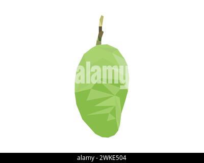 Mango fruit illustration. Abstract geometric triangle polygon art design vector. suitable for food icons, artwork, book contents, decoration Stock Vector