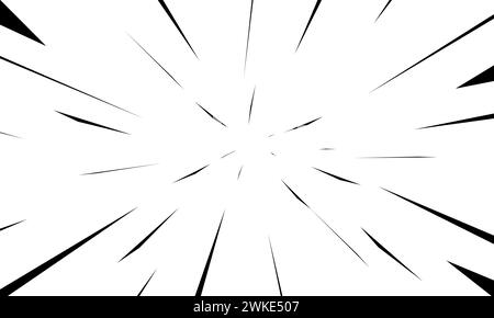 Comic explotion vector illustration. speed lines effect for cartoon or manga Stock Vector