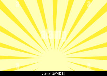 retro sunburst design on yellow color background Stock Vector