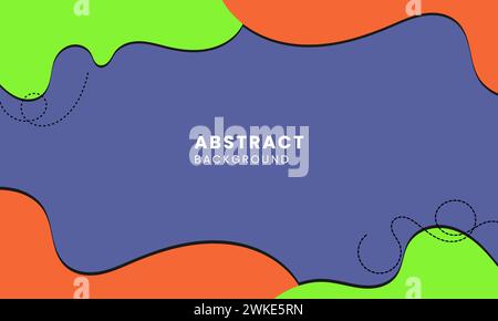 Abstract shape background template. fluid illustration design element. retro color vibes Stock Vector