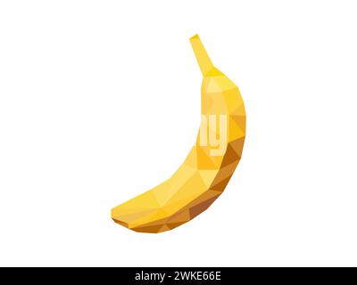 Fruit illustration. vector abstract geometric triangle banana polygon art design Stock Vector