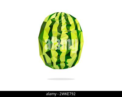 Watermelon fruit illustration icon. abstract geometric triangle polygon art design vector Stock Vector