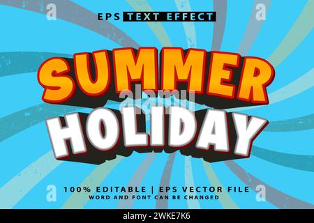 summer holidays editable text Stock Vector