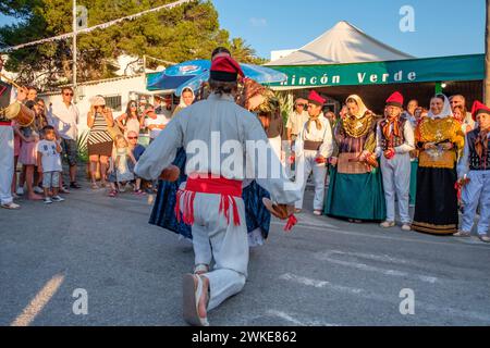 ball pagès, tipica danza ibicenca, Portinax, Ibiza, balearic islands, Spain. Stock Photo