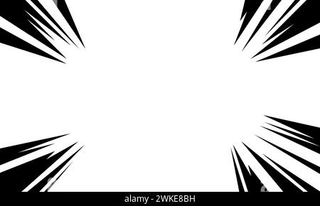 Speed line effect manga comic vector background element. cartoon illustration of radial explosion movement. Suitable for book, magazine, poster Stock Vector