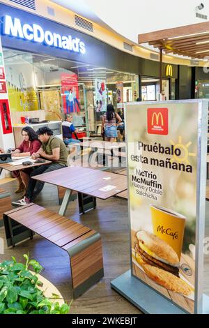 Merida Mexico,Zona Industrial,Galerias Merida shopping mall,inside interior,McDonald's fast food restaurant restaurants dine dining eating out,casual Stock Photo