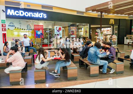 Merida Mexico,Zona Industrial,Galerias Merida shopping mall,inside interior,McDonald's fast food restaurant restaurants dine dining eating out,casual Stock Photo