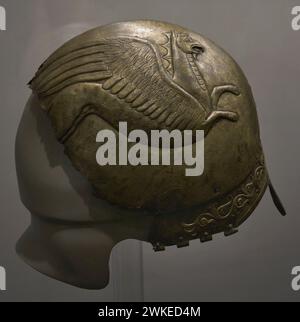 Helmet. Bronce. 4th century BC. Unknown provenance. National Archaeological Museum. Sofia. Bulgaria. Stock Photo