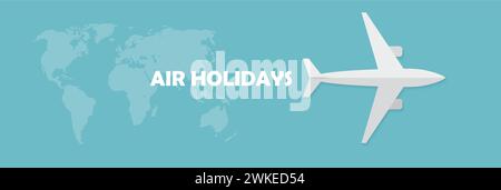 Air holidays and travel in the world. Vector banner Stock Vector