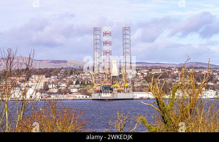 Scenes of Dundee City, the turbulent River Tay, and the railway and road bridges that span the river from Newport-On-Tay, Fife, Scotland Stock Photo