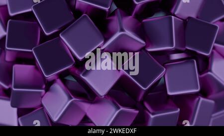 Abstract, minimalist blockchain data blocks with subtle shading. Stock Photo