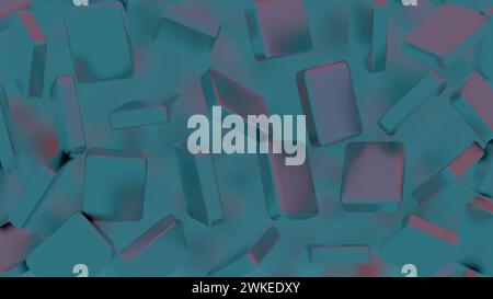 Abstract, minimalist blockchain data blocks with subtle shading. Stock Photo