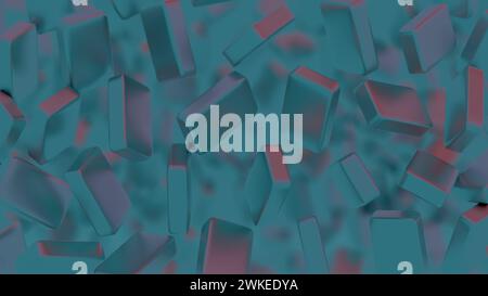 Abstract, minimalist blockchain data blocks with subtle shading. Stock Photo