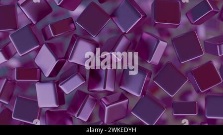 Abstract, minimalist blockchain data blocks with subtle shading. Stock Photo