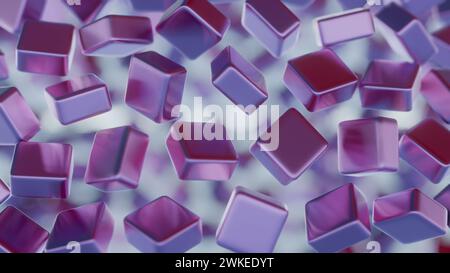 Abstract, minimalist blockchain data blocks with subtle shading. Stock Photo