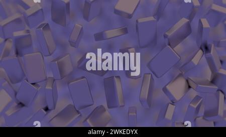 Abstract, minimalist blockchain data blocks with subtle shading. Stock Photo