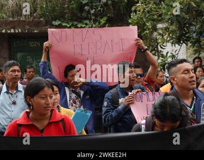 COMUNEROS-KICHWAS-CORTE-CONSTITUCIINAL Quito, martes 20 de febrero del 2024 Comuneros y comuneras Kichwas de la Amazonia, acudieron a un planton en la Corte Constitucional, para solicitar se de respuesta al caso del derrame de 15800 de hidrocarburos derramados el 7 de abril del 2020, que afectan a sus comunidades. Fotos:Rolando Enriquez/API Quito Pichincha Ecuador EVN-COMUNEROS-KICHWAS-CORTE-CONSTITUCIINAL-dd0dfc39909f9385f809f091c213eb87 *** KICHWAS COMMUNALS IN THE CONSTITUTIONAL COURT Quito, Tuesday, February 20, 2024 Kichwa community members of the Amazon, went to a sit-in at the Constitut Stock Photo