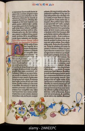 Die Gutenberg-Bibel. Museum: Staatsbibliothek zu Berlin. Author: unbekannter Künstler. Stock Photo