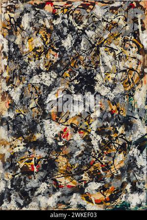 Composition with Red Strokes. Museum: PRIVATE COLLECTION. Author: JACKSON POLLOCK. Stock Photo