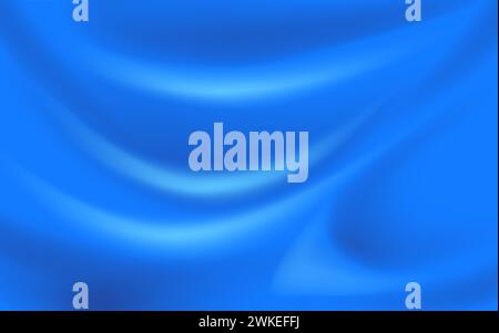 Abstract background, rippled blue silk fabric, gradient mesh EPS10 vector illustration Stock Vector
