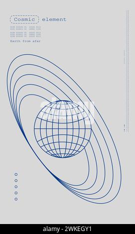 Collection of astronomical diagrams and cosmic shapes in blue on white ...