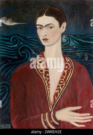 Self-Portrait Wearing a Velvet Dress. Museum: MUSEO FRIDA KAHLO. Stock Photo