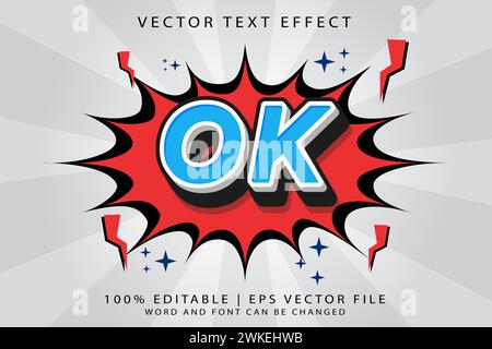 OK editable 3D text effect Stock Vector