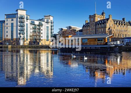 UK, Scotland, Edinburgh, Leith, The Shore and Water of Leith. Stock Photo