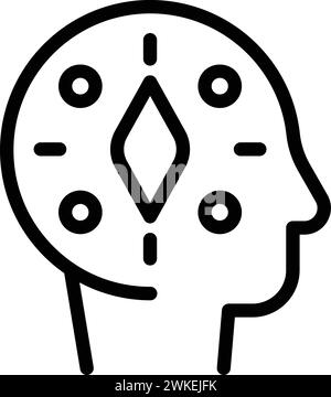 Mindset development icon outline vector. Effective skillset building. Personal talent improvement Stock Vector