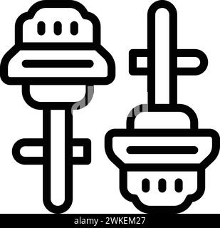 Cufflinks pair icon outline vector. Luxury jewelry. Shirt sleeves fasting details Stock Vector