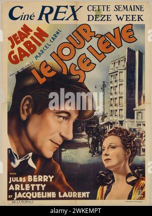 Movie poster 'Daybreak (Le jour se lève)' by Marcel Carné. Museum: PRIVATE COLLECTION. Author: ANONYMOUS. Stock Photo