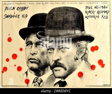 Movie poster 'Butch Cassidy and the Sundance Kid' by George Roy Hill. Museum: PRIVATE COLLECTION. Author: ANDRZEJ PAGOWSKI. Stock Photo